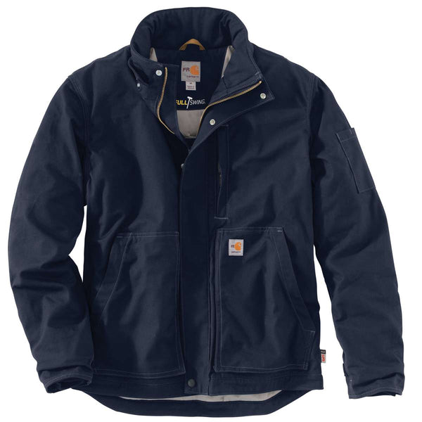 Carhartt Men’s Dark Navy Full Swing Quick Duck Flame-Resistant Lanyard Access Jacket