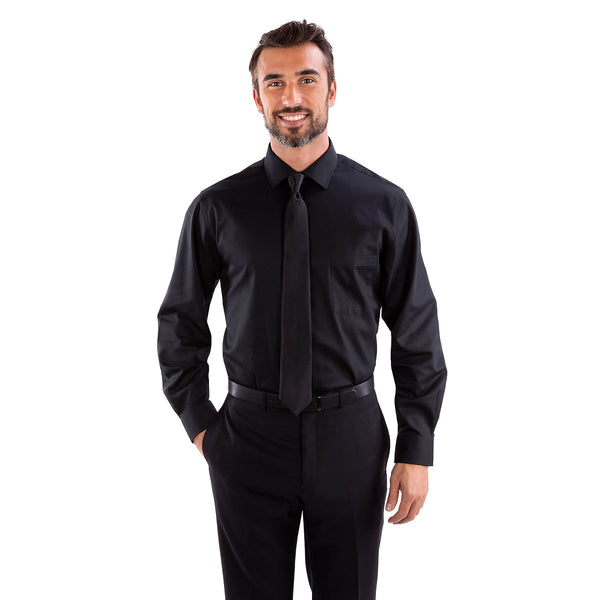 Van Heusen Men’s Black Twill Flex Collar Dress Shirt