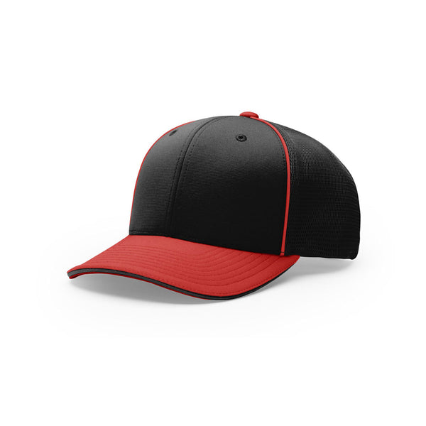 Richardson Black/Red On-Field Combination Pulse SportMesh R-Flex Cap