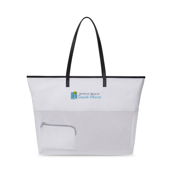 Gemline White Atlantis Mesh Beach Tote