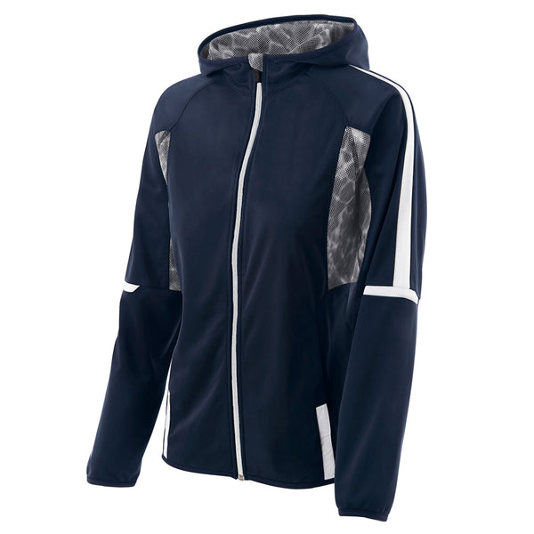 Holloway Women’s Navy/White Full Zip Hooded Fortitude Jacket