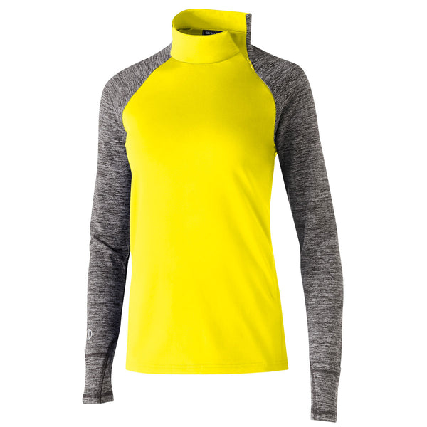 Holloway Women’s Bright Yellow/Carbon Heather Fleece Quarter Zip Affirm Pullover