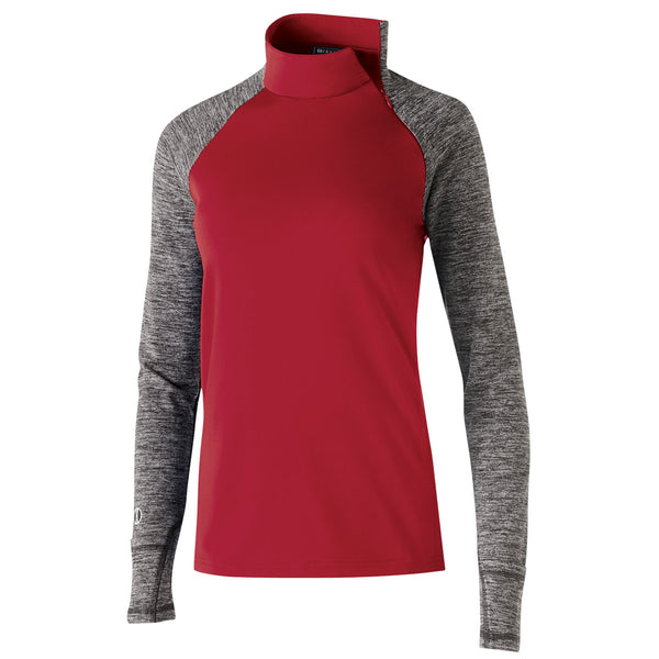 Holloway Women’s Scarlet/Carbon Heather Fleece Quarter Zip Affirm Pullover