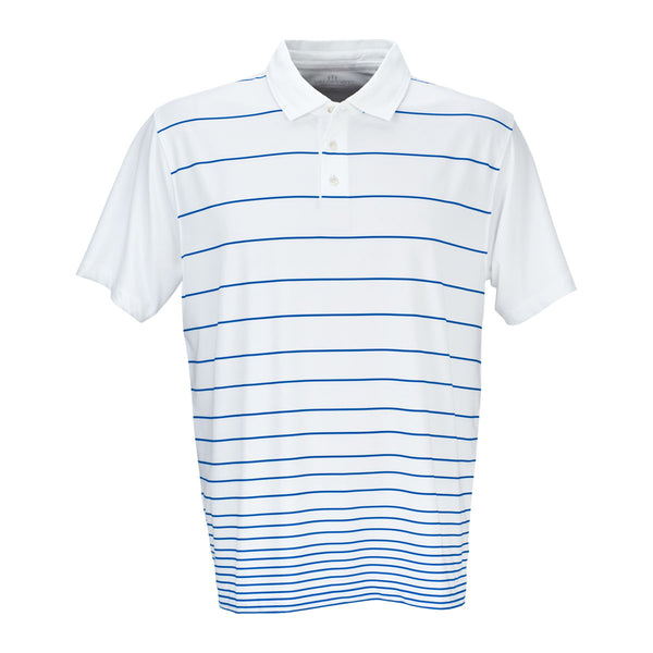 Vantage Men’s White/Blue Pro Gradual Stripe Polo