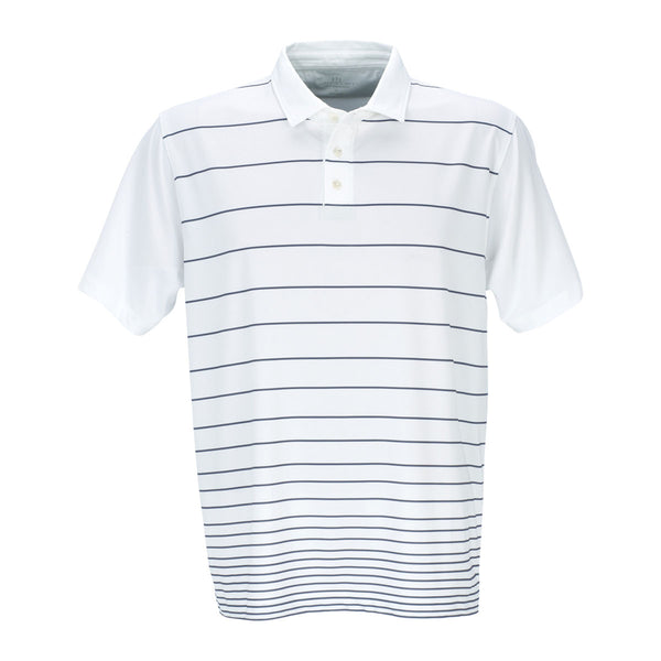 Vantage Men’s White/Grey Pro Gradual Stripe Polo