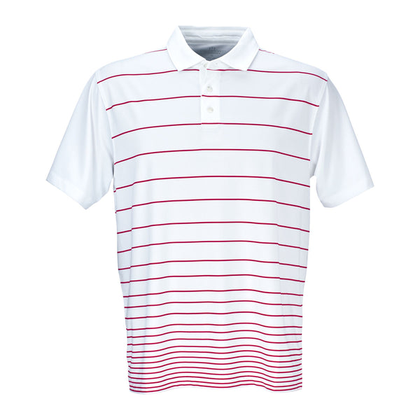 Vantage Men’s White/Sport Red Pro Gradual Stripe Polo