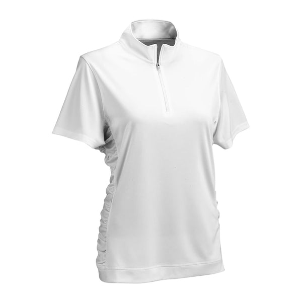 Vantage Women’s White Omega Ruched Polo