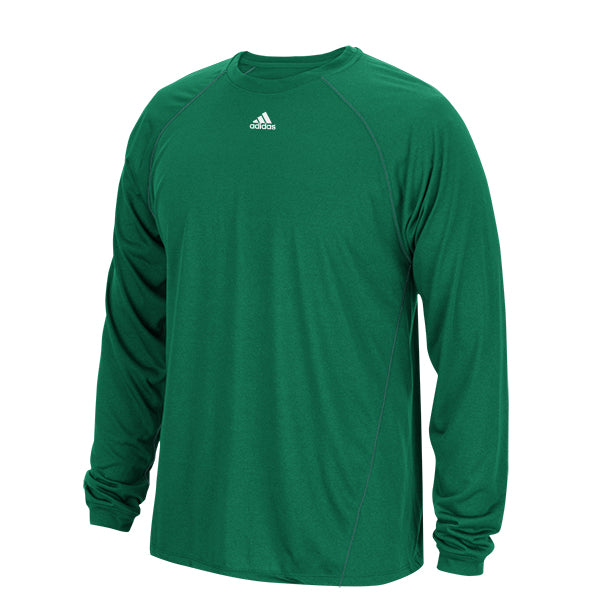 adidas Men’s Kelly Green Performance Long-Sleeve Climalite Tee