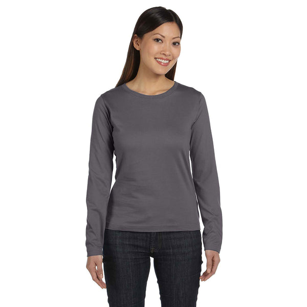 LAT Women’s Charcoal Long Sleeve Premium Jersey T-Shirt