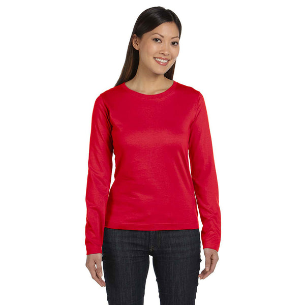 LAT Women’s Red Long Sleeve Premium Jersey T-Shirt