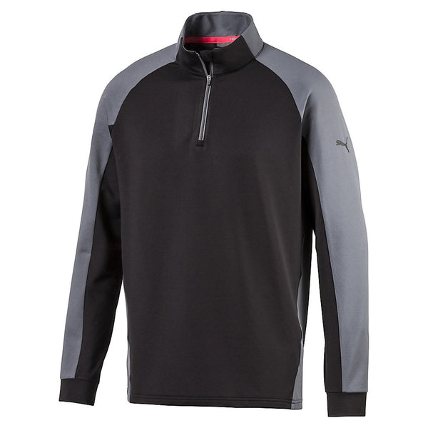 Puma Golf Men’s Black/Quiet Shade PWRWarm Colorblock 1/4 Zip