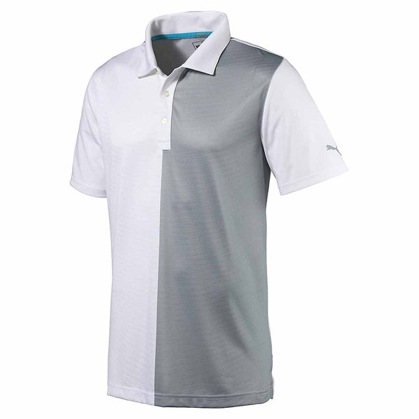 Puma Golf Men’s Bright White Bisected Golf Polo