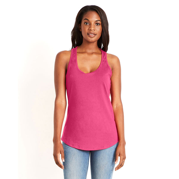 Next Level Women’s Hot Pink Gathered Racerback Tank