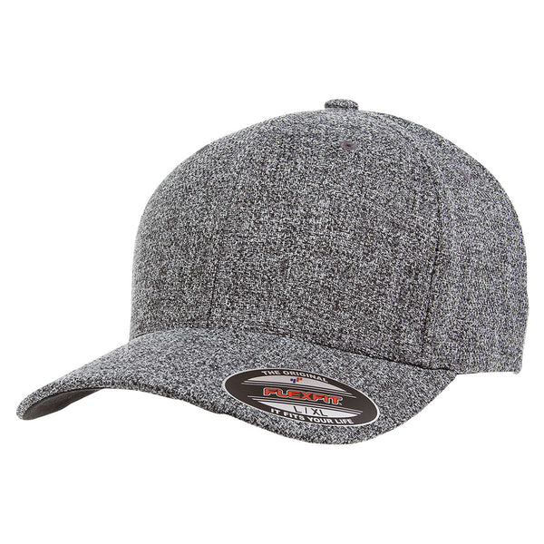 Flexfit Dark Heather Grey Adult Poly Melange Heather Stretch Cap