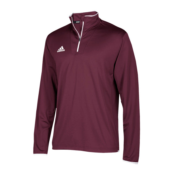 adidas Men’s Maroon/White Team Iconic Knit Long Sleeve Quarter Zip