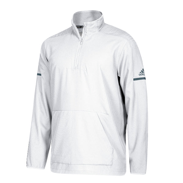 adidas Men’s White/Onix Team Iconic Long Sleeve Quarter Zip