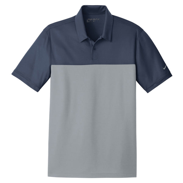 Nike Men’s Navy/Cool Grey Dri-Fit Colorblock Micro Pique Polo