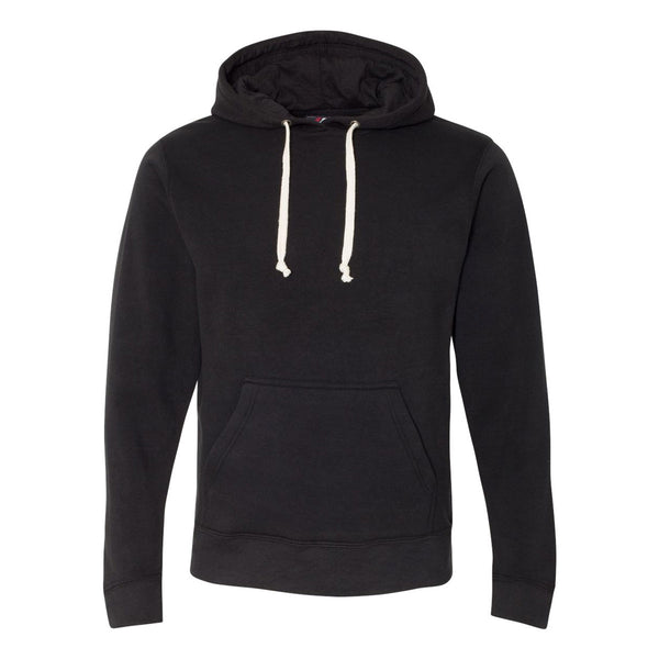 J. America Men’s Solid Black Triblend Triblend Hooded Pullover Sweatshirt