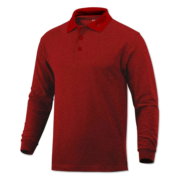 BAW Men’s Red Classic Long Sleeve Pique Polo