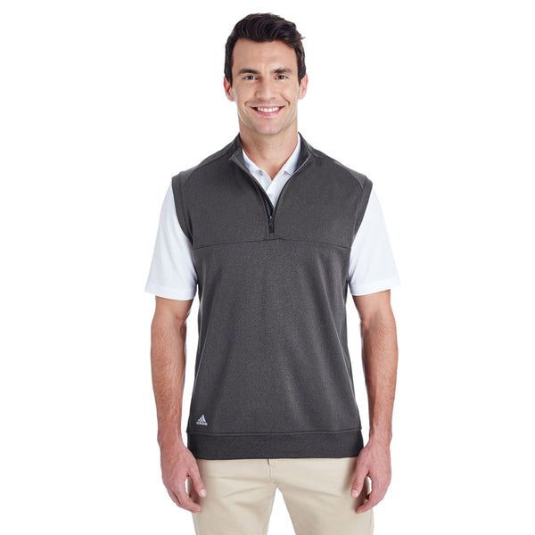 adidas Golf Men’s Black Heather Quarter Zip Club Vest