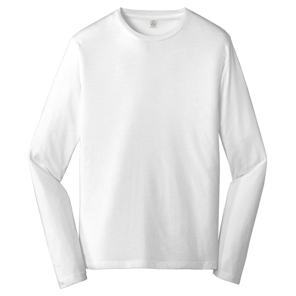 Alternative Apparel Men’s White Rebel Blended Jersey Long Sleeve Tee