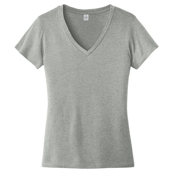 Alternative Apparel Women’s Heather Grey Runaway Blended Jersey V-Neck Tee