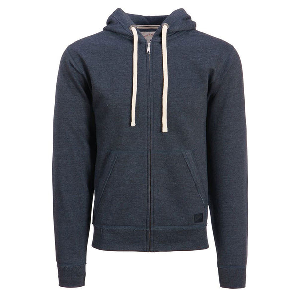 Landway Men’s Heather Navy Westport Vintage Full Zip Cotton Sweatshirt