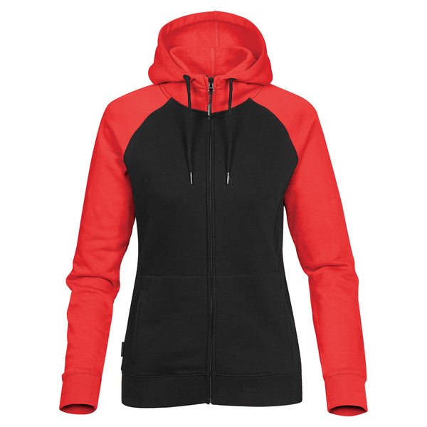 Stormtech Women’s Black/Bright Red Omega Two-Tone Zip Hoody