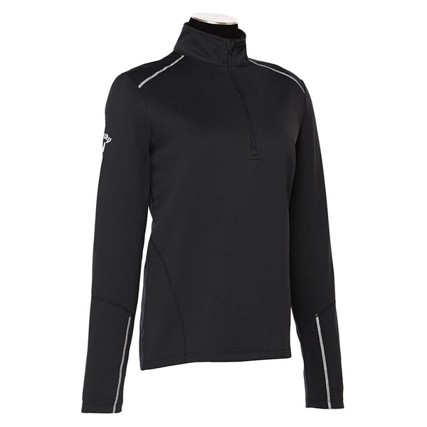 Callaway Women’s Black Long Sleeve Quarter Zip Mock with Reflective Tape