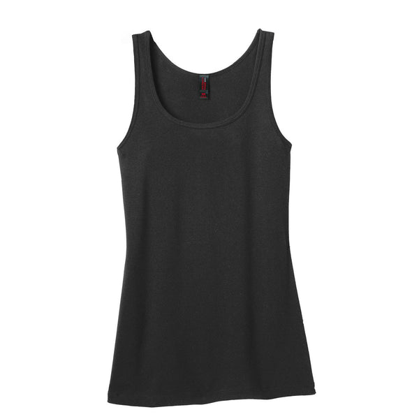 District Made Women’s Black Mini Rib Racerback Tank