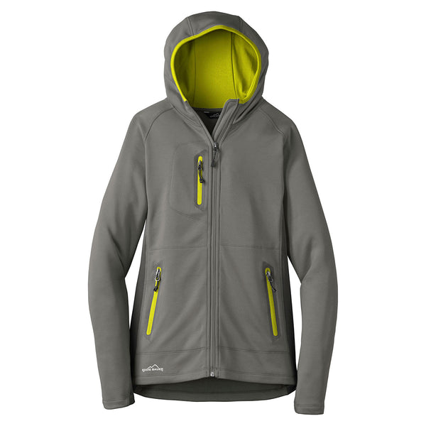 Eddie Bauer Women’s Metal Grey/Grey Steel/Citron Sport Hooded Full-Zip Fleece Jacket