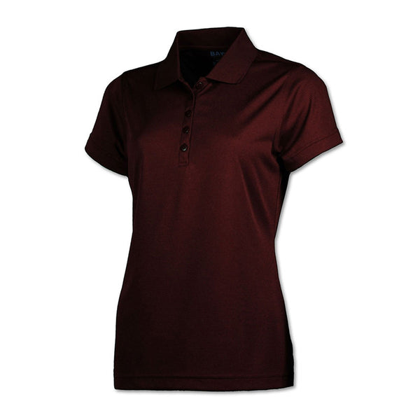 BAW Women’s Maroon Eco Cool Tek Short Sleeve Polo