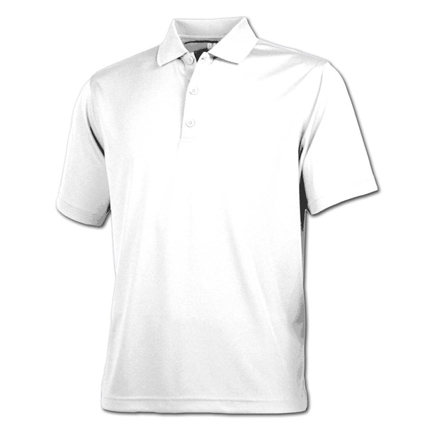 BAW Men’s White Eco Cool Tek Short Sleeve Polo