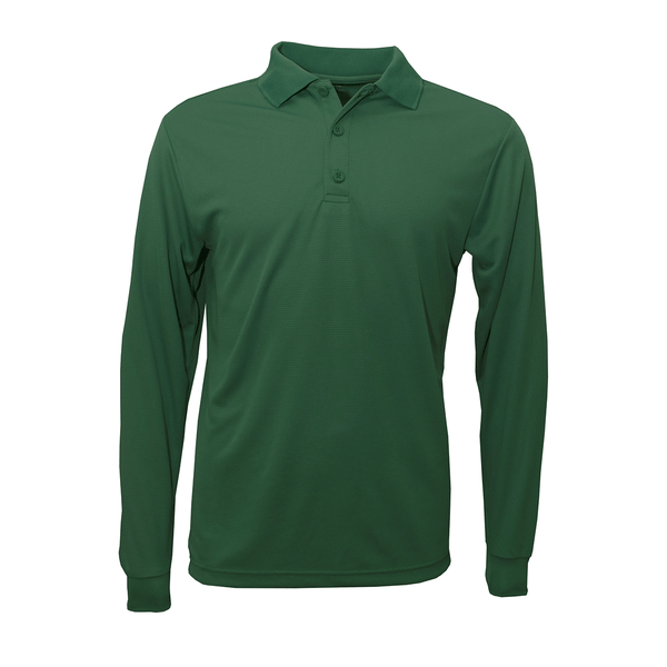 BAW Men’s Dark Green Eco Cool Tek Long Sleeve Polo