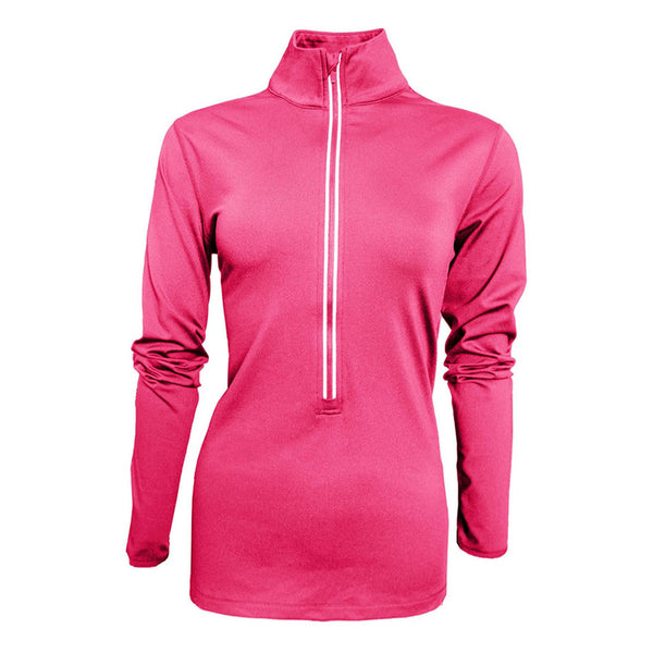 BAW Women’s Neon Pink 1/2 Zip Comfort Weight Sweatshirt