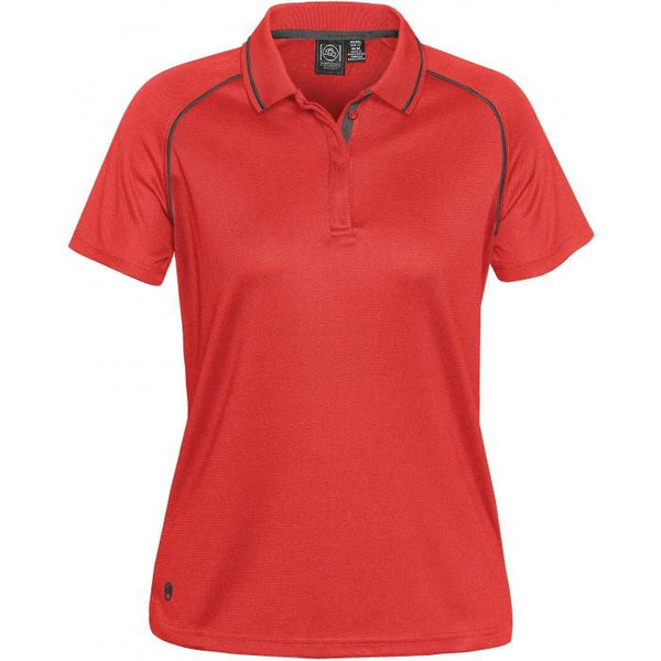 Stormtech Women’s Bright Red/Carbon Tritium Performance Polo