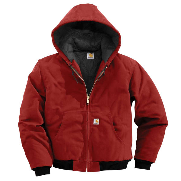 Carhartt Men’s Red Quilted Flannel Lined Duck Active Jacket