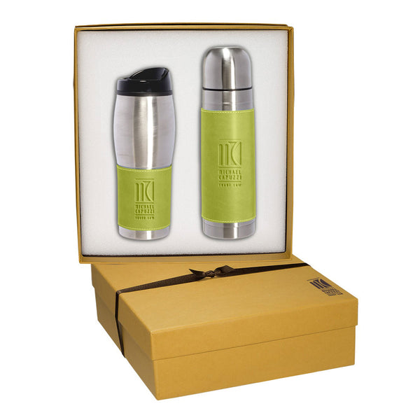 Leeman Lime-Green Tuscany Thermos and Tumbler Gift Set