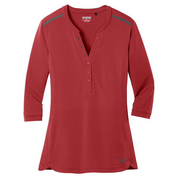 OGIO Women’s Signal Red Fuse Henley