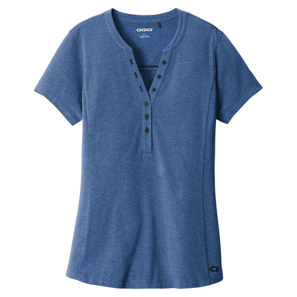 OGIO Women’s Blue Heather Tread Henley