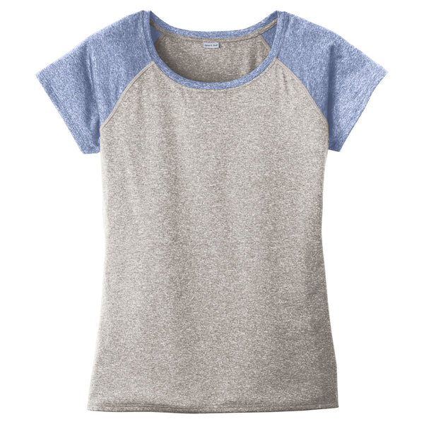 Sport-Tek Women’s True Navy Heather-On-Heather Contender Scoop Neck Tee