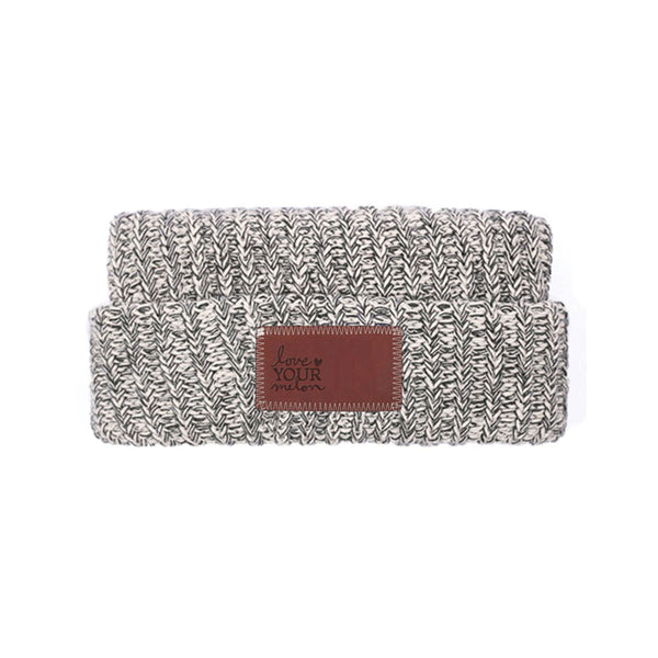 Love Your Melon Black Speckled Cuffed Beanie