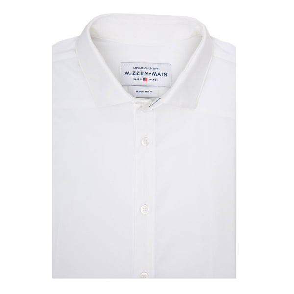 Mizzen+Main Men’s White Manhattan Trim Fit Dress Shirt