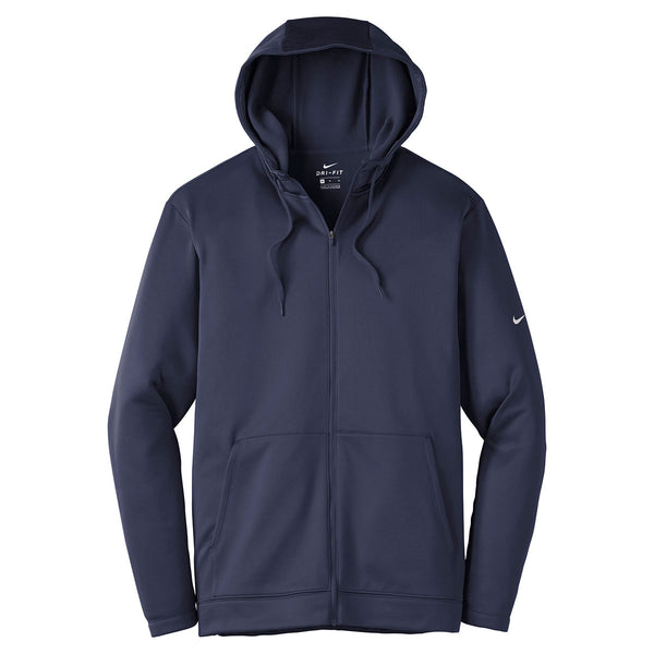 Nike Men’s Midnight Navy Therma-FIT Full-Zip Fleece Hoodie