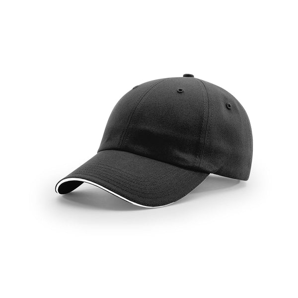 Richardson Black/White R-Series Unstructured Sandwich Visor Cap