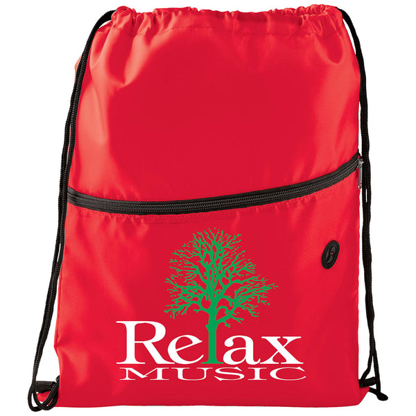 Bullet Red Insulated Zippered Drawstring Bag