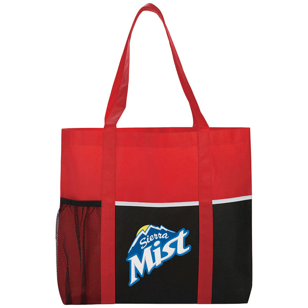 Bullet Red Non-Woven Multi-Pocket Tote