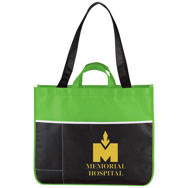 Bullet Lime Green Change Up Non-Woven Convention Tote