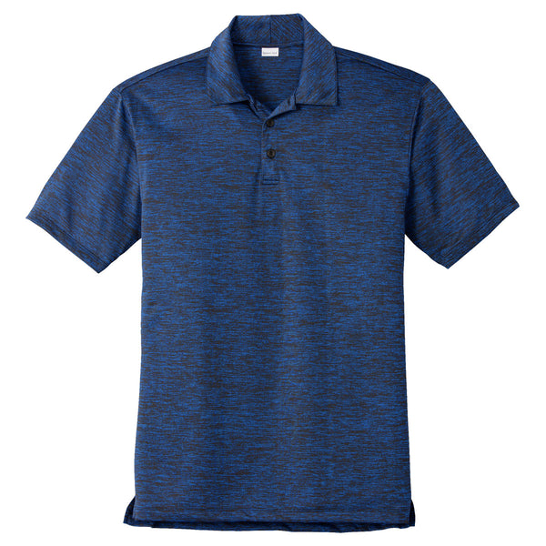 Sport-Tek Men’s Dark Royal/Black Electric PosiCharge Electric Heather Polo