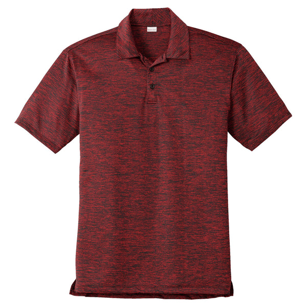 Sport-Tek Men’s Deep Red/Black Electric PosiCharge Electric Heather Polo